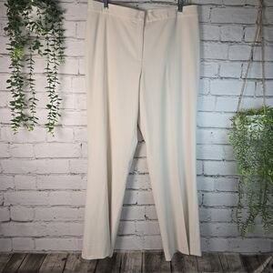 Jones New York Signature Ivory Dress Pants Lined Wide Leg Luxury Womens 14 Euc